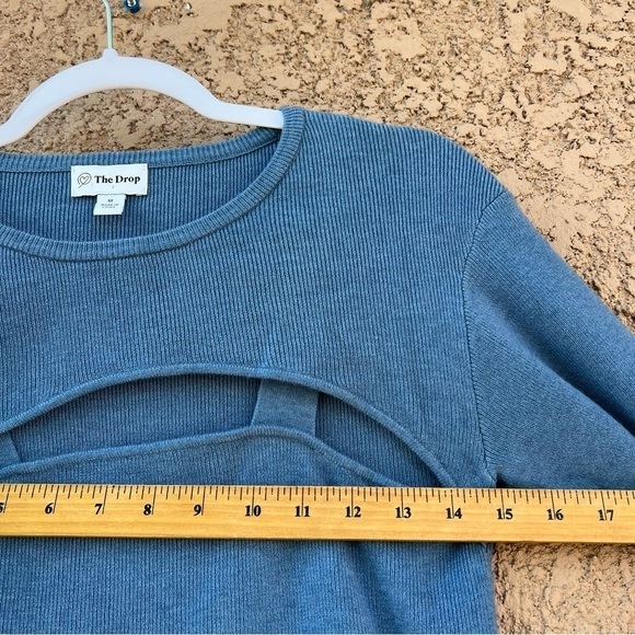 The Drop Women's Nomi Cropped Sweater Top Womens Size Medium Blue - Picture 10 of 12